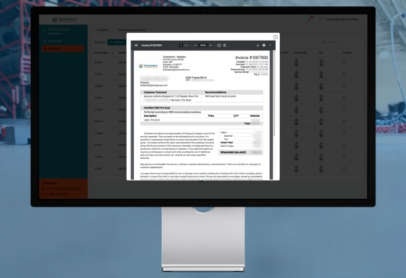 Techmotive invoicing and payment